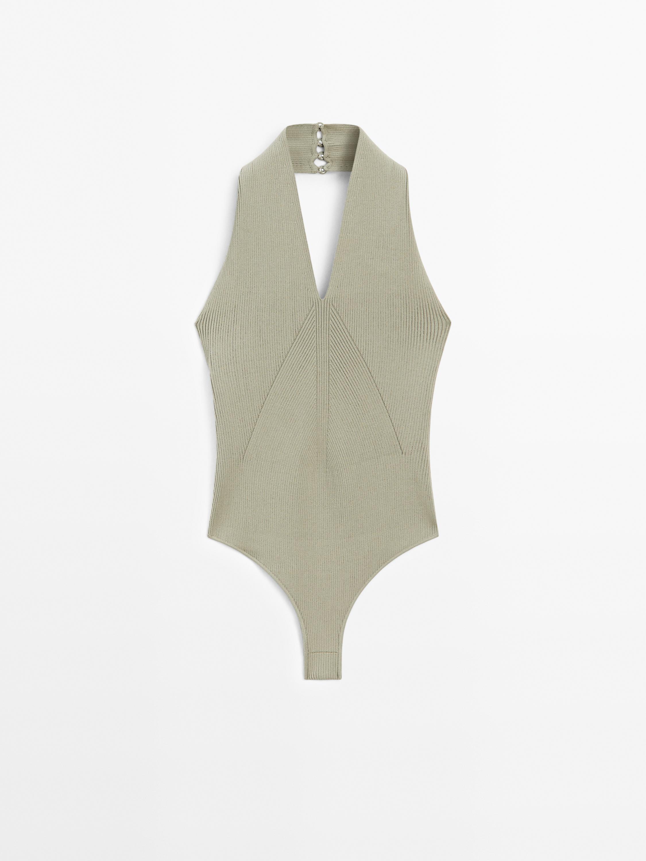 Knit halter-neck bodysuit - STUDIO
